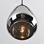 1-fase rail hanglamp Noi goud met smoke druppelvormig glas en spiegeleffect