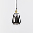 1-fase rail hanglamp Noi goud met smoke druppelvormig glas en spiegeleffect