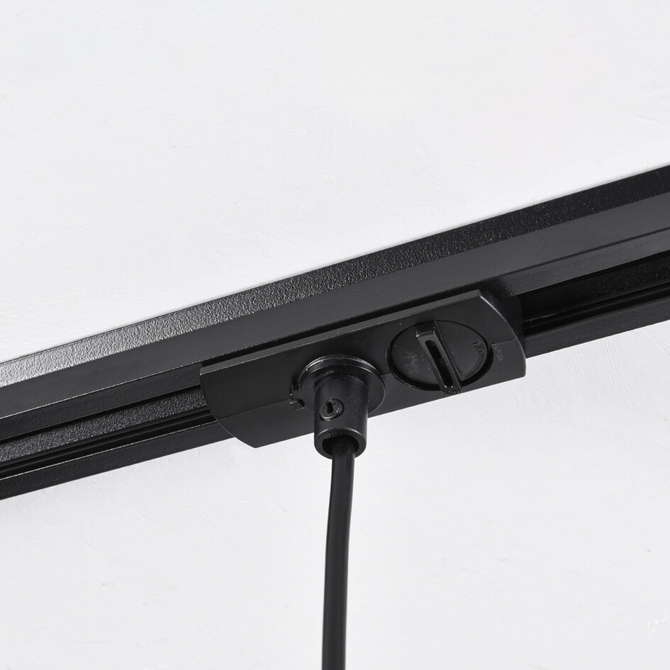 1-fase rail hanglamp Nill goud met smoke glas en spiegeleffect - breed glas