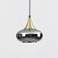 1-fase rail hanglamp Nill goud met smoke breed glas en spiegeleffect