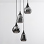 4-lichts hanglamp Loua - zwart en smoke glas
