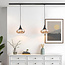 1-fase rail hanglamp Nill met amber glas met breed glas