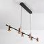 Hanglamp Kyo 6-lichts in zwart met goud