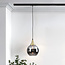 1-fase rail hanglamp Nya goud met smoke glas - rond