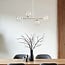 4-lichts hanglamp Asun - wit frame met transparante glazen bollen