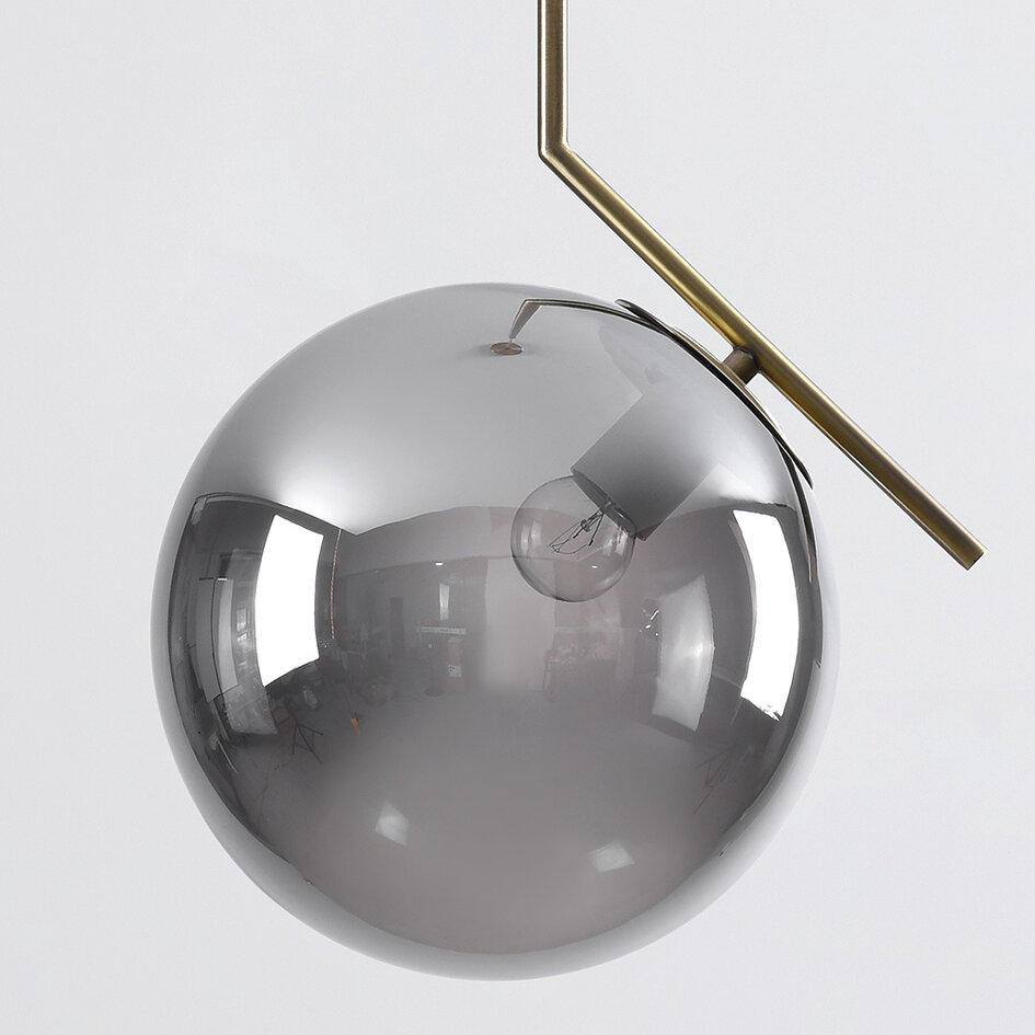 Design hanglamp Roy - smoke glas met spiegeleffect