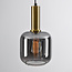 1-lichts hanglamp Appeso - zwart, goud en smoke glas