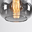 1-lichts hanglamp Appeso - zwart, goud en smoke glas