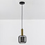 1-lichts hanglamp Appeso - zwart, goud en smoke glas