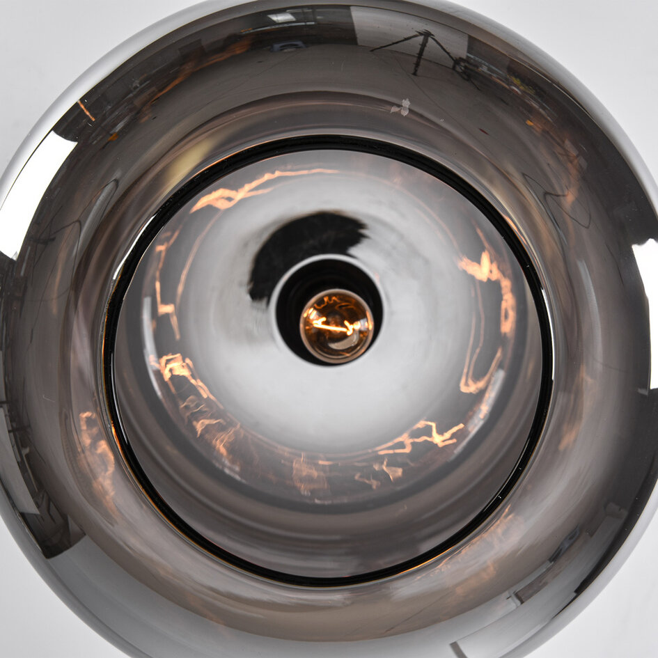 Moderne hanglamp zwart en goud met smoke glas - Sofito