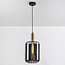 1-lichts hanglamp Sofito - zwart, goud en smoke glas