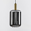 1-lichts hanglamp Sofito - zwart, goud en smoke glas