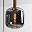 5-lichts hanglamp Cinque - zwart, goud en smoke glas