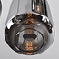 Moderne hanglamp zwart met goud en rookglas, 6-lichts - Sei