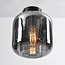 Plafondlamp zwart met smoke glas - Soli