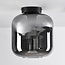 Plafondlamp zwart met smoke glas - Soli