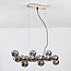 16-lichts hanglamp Sunita - smoke glas met spiegeleffect en goud