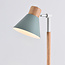Retro staande lamp Elsie met hout met groene kap