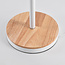 Retro staande lamp Elsie met hout met groene kap