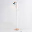 Retro staande lamp Elsie met hout met groene kap