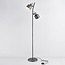 Staande lamp William 2-lichts in grijs met kantelbare spots