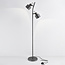 Staande lamp William 2-lichts in grijs met kantelbare spots