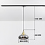 1-fase rail hanglamp Nill goud met smoke breed glas en spiegeleffect