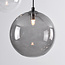 6-lichts hanglamp Lumora - smoke, amber en transparant glas
