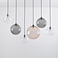 6-lichts hanglamp Lumora - smoke, amber en transparant glas