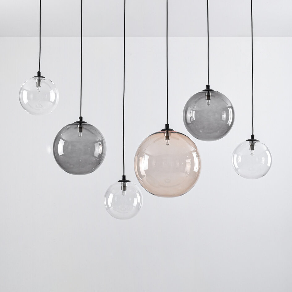 Eigentijdse hanglamp met diverse kleuren glazen bollen - Lumora