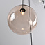 4-lichts design hanglamp Luminor met diverse glazen bollen