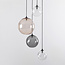 4-lichts hanglamp Luminor - smoke, amber en transparant glas