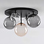 Plafondlamp Lumose 5-lichts met diverse glazen bollen