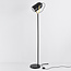 Industriële vloerlamp Oslo in zwart glanzend metaal