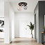 Plafondlamp Lumose 3-lichts - amber, smoke en transparant glas