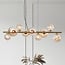 9-lichts hanglamp Ennea - goud en amber glas