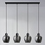 4-lichts hanglamp Sanford -smoke glas