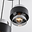 4-lichts hanglamp Fynna - zwart en smoke glas