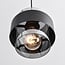4-lichts hanglamp Faey - zwart en smoke glas