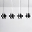 4-lichts hanglamp Faey - zwart en smoke glas