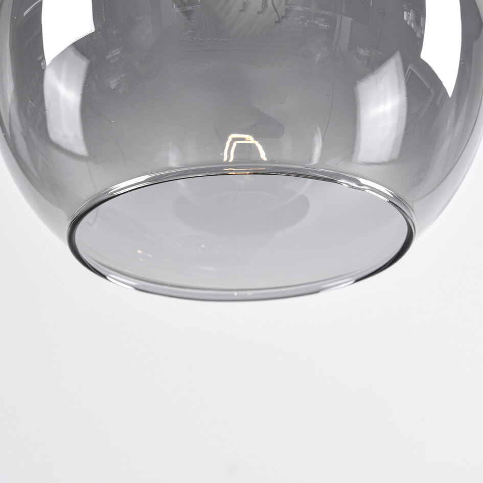 Design gouden hanglamp met smoke glas, 4-lichts - Imme