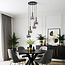 5-lichts hanglamp Imme - goud en smoke glas