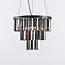 3-lichts hanglamp Kristal - zwart en smoke glas