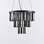 3-lichts hanglamp Kristal - zwart en smoke glas