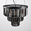 3-lichts hanglamp Kristal - zwart en smoke glas