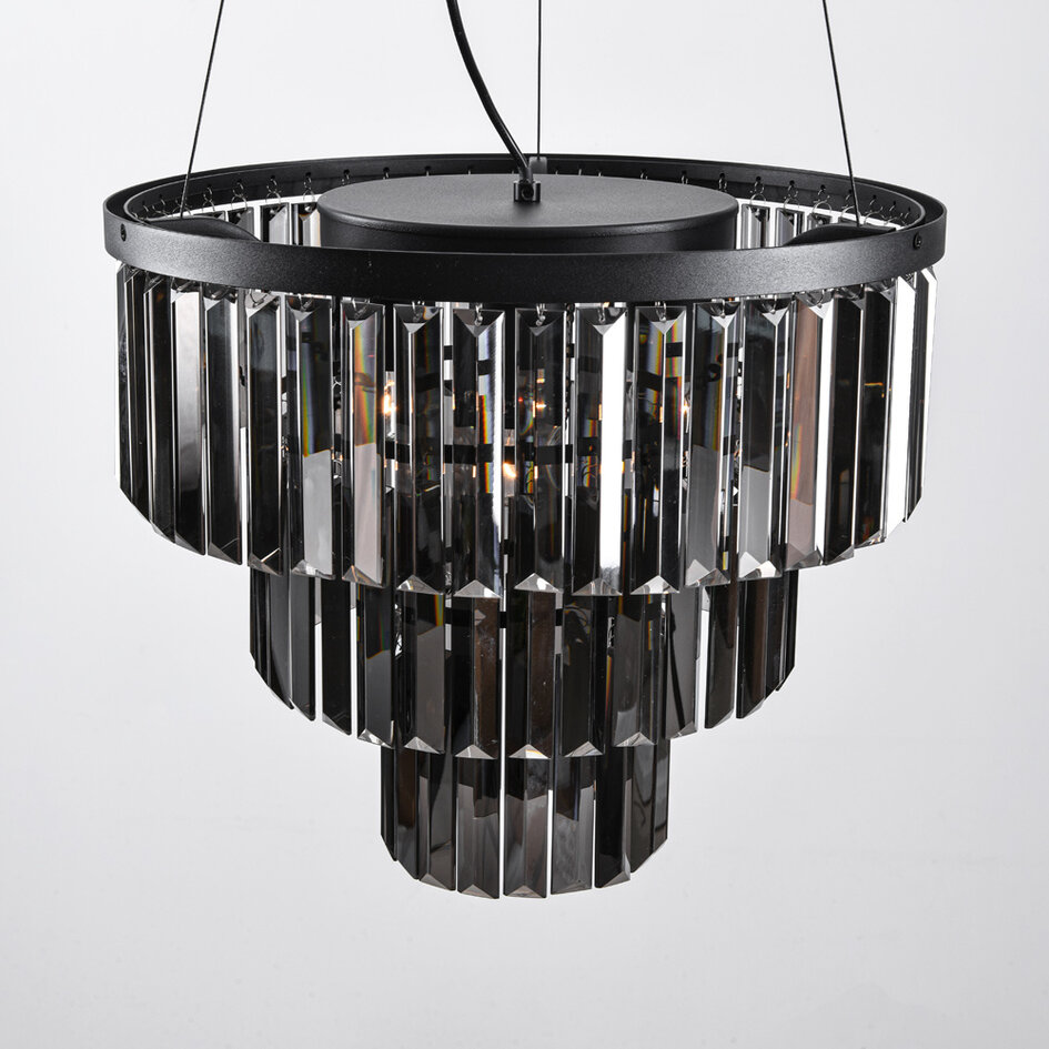 Luxe zwarte hanglamp - Kristal