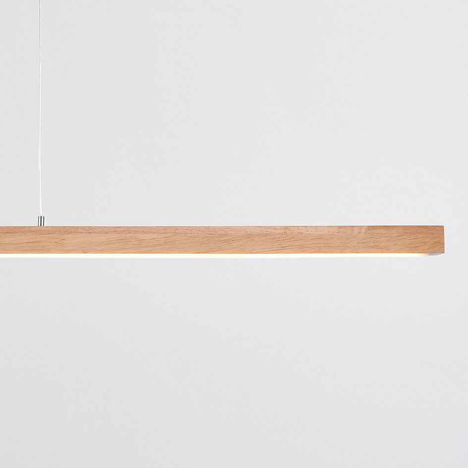 Hanglamp Shane van hout met geïntegreerde LED, dimbaar
