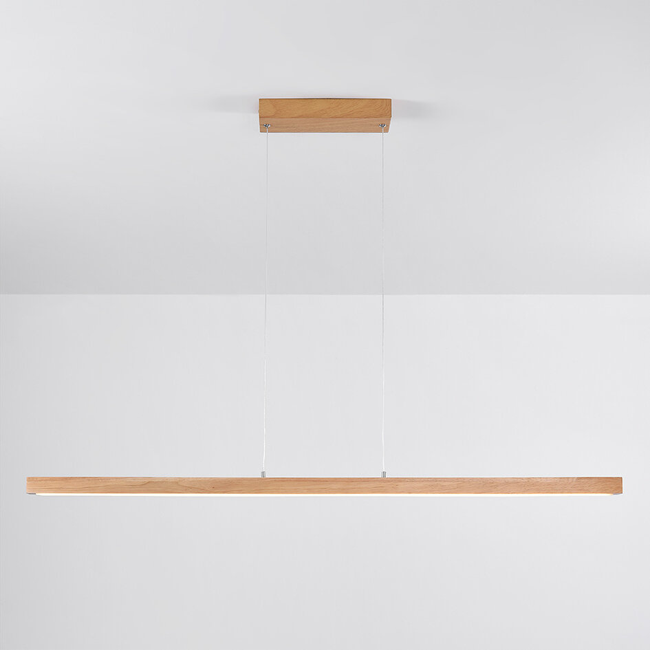 Hanglamp Shane van hout met geïntegreerde LED, dimbaar