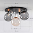 Plafondlamp Lumose 5-lichts met diverse glazen bollen