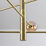 Design plafondlamp goud met amber glas, 6-lichts - Sest